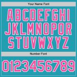 Custom Name and Number Authentic Throwback Baseball Jersey in Teal, Pink, White - Personalized Team Gear Personalized Teal