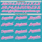 Custom Name and Number Authentic Throwback Baseball Jersey in Teal, Pink, White - Personalized Team Gear Personalized Teal