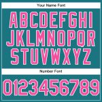 Custom Team Name Number Vapor Golf Polo Shirt, Personalized Teal Pink-White Performance Apparel Personalized Teal Pink-White