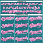 Custom Team Name Number Vapor Golf Polo Shirt, Personalized Teal Pink-White Performance Apparel Personalized Teal Pink-White