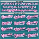Custom Team Softball Jersey Unisex - Personalized Teal Pink-White with Name and Number Personalized Teal Pink-White Two-Button