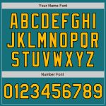 Custom Name and Number Authentic Fade Fashion Baseball Jersey - Personalized Teal Pinstripe Gold-Black Design Personalized