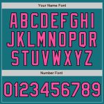 Custom Name and Number Teal Pinstripe Baseball Jersey - Authentic Fade Fashion in Pink and Black Personalized Teal Pinstripe