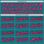 Custom Name and Number Teal Pinstripe Baseball Jersey - Authentic Fade Fashion in Pink and Black Personalized Teal Pinstripe