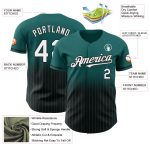 Custom Name and Number Teal Pinstripe Baseball Jersey - Personalized Authentic Fade Fashion Team Apparel Personalized Teal