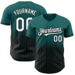 Custom Name and Number Teal Pinstripe Baseball Jersey - Personalized Authentic Fade Fashion Team Apparel Personalized Teal