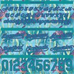 Custom Name and Number Basketball Shorts with 3D Aquatic Plants and Sea Turtles Pattern in Teal Purple Personalized Teal