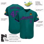 Custom Team Baseball Jersey - Personalized Teal Purple Black with Name & Number Personalized Teal Purple-Black Authentic
