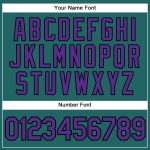 Custom Name and Number Baseball Jersey - Teal Purple Pinstripe Black Authentic Team Jersey Personalized Teal Purple Pinstripe