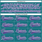 Custom Teal Purple Pinstripe Baseball Jersey with Name and Number - Authentic Team Jersey Personalized Teal Purple Pinstripe
