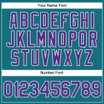 Custom Teal Purple Pinstripe Baseball Jersey with Name and Number - Authentic Team Jersey Personalized Teal Purple Pinstripe