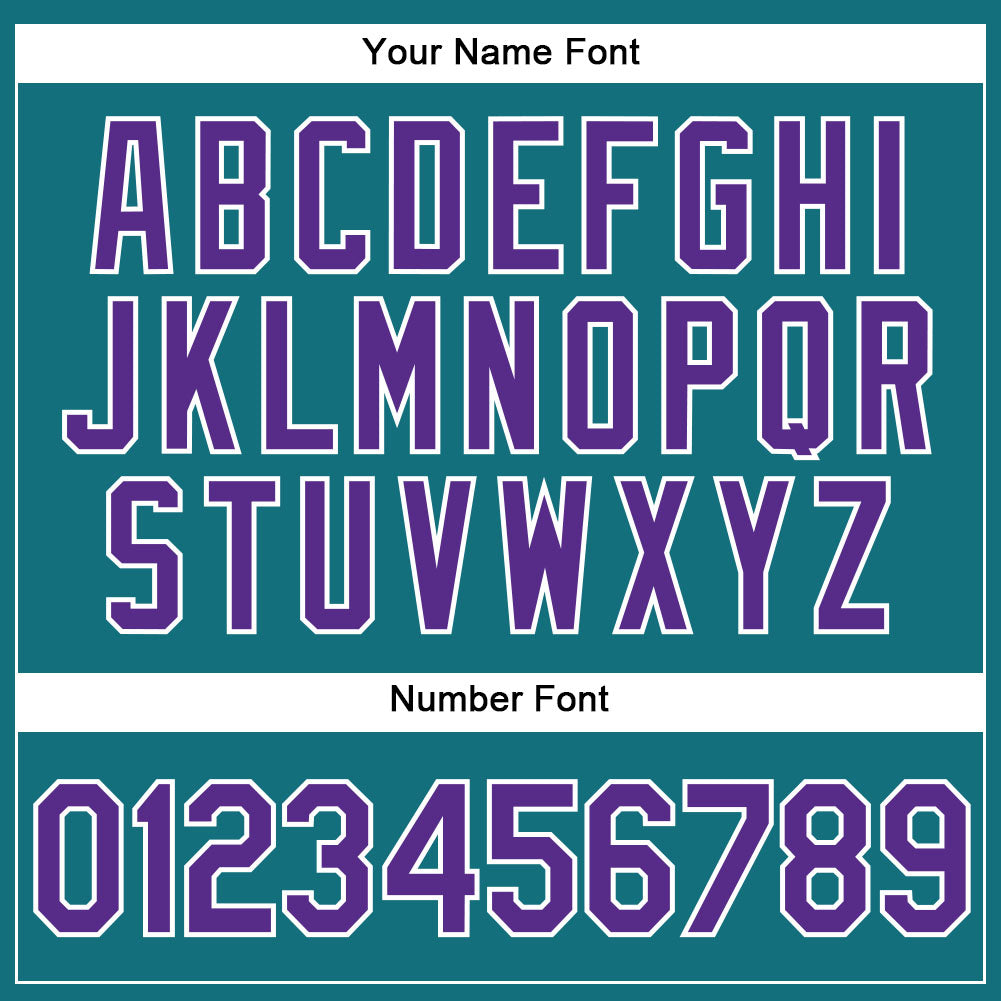 Personalized Teal Purple Pinstripe Purple-White Authentic Baseball Jersey Team Custom Name and Number Custom Teal Purple Pinstripe Baseball Jersey with Name and Number - Authentic Team Jersey Personalized Teal Purple Pinstripe - Image 5