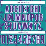 Custom Soccer Jersey with Teal Purple-White Abstract Lines, Personalized Name and Number, Sublimation Design Personalized