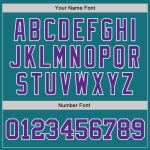 Personalized Authentic Baseball Jersey in Teal Purple and White Personalized Teal Purple-White Authentic Baseball Jersey