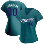 Custom Name and Number Baseball Jersey - Personalized Teal Purple-White Authentic Team Jersey Personalized Teal Purple-White