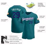 Custom Name and Number Baseball Jersey - Personalized Teal Purple-White Authentic Team Jersey Personalized Teal Purple-White