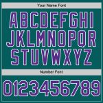 Custom Team Name and Number Baseball Jersey - Authentic Sleeveless in Teal, Purple, and White Personalized Teal Purple-White
