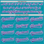 Custom Name Number Authentic Baseball Jersey - Personalized Teal Purple White Throwback Team Jersey Personalized Teal Purple-White