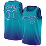 Custom City Edition Basketball Jersey - Personalized Teal Purple White Fade with Team Name and Number Personalized Teal Purple-White