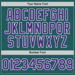 Custom Name and Number Authentic Baseball Jersey in Teal Purple White Colors - Personalized Team Design Personalized Teal