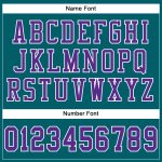 Custom Team Football Jersey with Personalized Name and Number - Teal Purple White Mesh Personalized Teal Purple-White Mesh