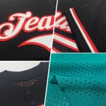 Custom Team Name and Number Personalized Baseball Jersey - Teal, Purple, White Mesh Authentic Throwback Personalized Teal