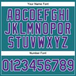 Custom Team Name Number Teal Purple White Performance Golf Polo Shirt Personalized Teal Purple-White Performance Vapor Golf