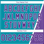 Custom Name Number Basketball Jersey Authentic City Edition Teal Purple White Triangle Pinstripes Personalized Teal Purple-White