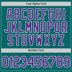 Personalized Softball Jersey Unisex Two-Button in Teal Purple White - Custom Team Apparel Personalized Teal Purple-White