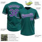 Personalized Softball Jersey Unisex Two-Button in Teal Purple White - Custom Team Apparel Personalized Teal Purple-White