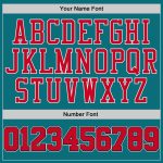 Personalized Custom Name and Number Baseball Jersey - Teal Red-Black Authentic Team Jersey Personalized Teal Red-Black Authentic