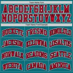 Personalized Custom Name and Number Baseball Jersey - Teal Red-Black Authentic Team Jersey Personalized Teal Red-Black Authentic