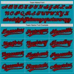 Custom Personalized Baseball Jersey with Team Name and Number - Teal Red-Black Authentic Throwback Design Personalized Teal