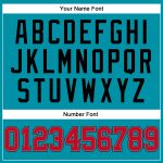 Personalized Authentic Throwback Basketball Jersey in Teal, Red, and Black Personalized Teal Red-Black Authentic Throwback