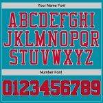 Custom Name Number Basketball Jersey - Personalized Authentic Throwback Teal Red Black Team Jersey Personalized Teal Red-Black