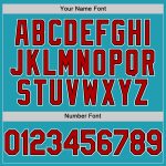 Custom Name and Number Baseball Jersey - Personalized Teal Red-Black Mesh Authentic Throwback Style Personalized Teal Red-Black