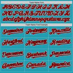 Custom Name and Number Baseball Jersey - Personalized Teal Red-Black Mesh Authentic Throwback Style Personalized Teal Red-Black