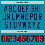 Custom Name and Number Personalized Authentic Baseball Jersey Teal Red-Navy Throwback Style Personalized Teal Red-Navy Authentic