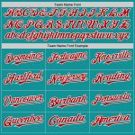 Custom Name and Number Baseball Jersey, Personalized 3D Teal Red-White Gradient Twinkle Star Design Personalized Teal Red-White
