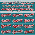Personalized Teal Red and White Baseball Jersey - Authentic Custom Sports Apparel Personalized Teal Red-White Authentic Baseball