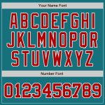 Custom Name and Number Authentic Baseball Jersey - Personalized Teal Red-White Team Gear Personalized Teal Red-White Authentic