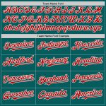 Custom Team Baseball Jersey - Personalized Teal Red White Sleeveless - Add Name & Number Personalized Teal Red-White Authentic