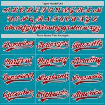 Custom Name Number Authentic Throwback Baseball Jersey - Personalized Teal Red White Team Jersey Personalized Teal Red-White
