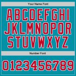 Custom Name Number Authentic Throwback Basketball Jersey - Personalized Teal Red White Team Jersey Personalized Teal Red-White
