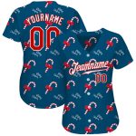 Custom Name Number 3D Christmas Baseball Jersey Teal Red White Personalized Team Gear Personalized Teal Red-White Christmas
