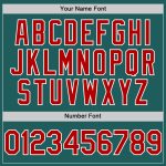 Custom Name and Number Authentic Baseball Jersey - Personalized Teal Red White Line Team Apparel Personalized Teal Red-White