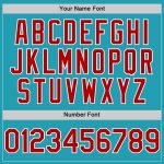 Custom Name Number Authentic Throwback Baseball Jersey - Personalized Red White Teal Mesh Team Jersey Personalized Teal Red-White