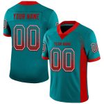 Custom Teal Red White Mesh Football Jersey - Personalized Name and Number, Drift Fashion Team Apparel Personalized Teal Red-White