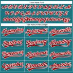 Custom Personalized Teal Red-White Golf Polo Shirt with Name and Number - Performance Vapor Team Apparel Personalized Teal
