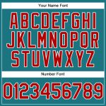 Custom Personalized Teal Red-White Golf Polo Shirt with Name and Number - Performance Vapor Team Apparel Personalized Teal